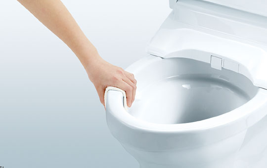 お掃除がしやすいフチなし形状